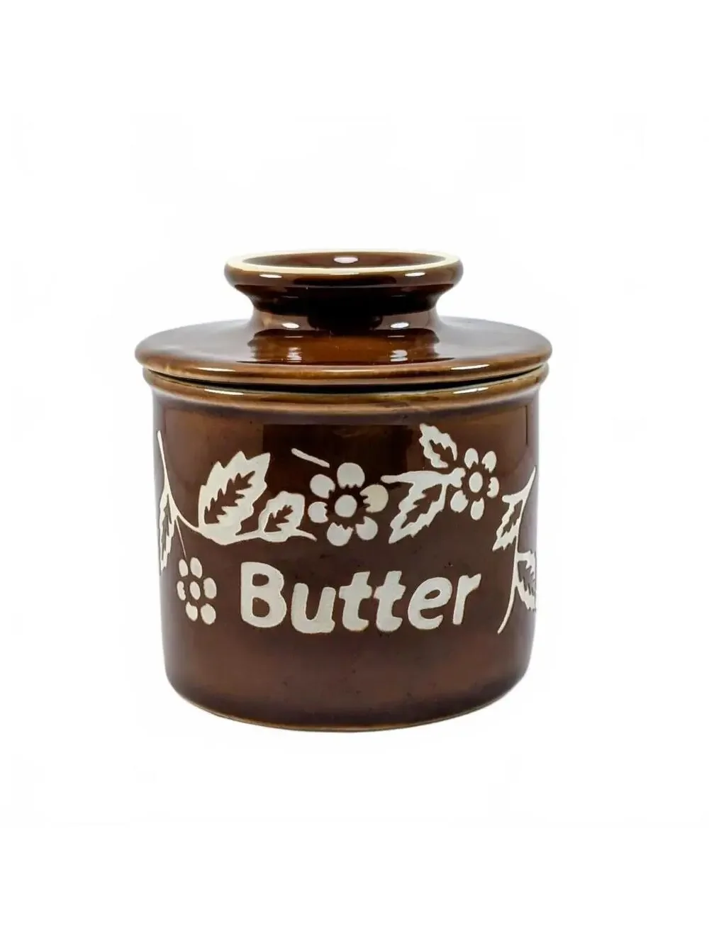 Vtg L. Tremain Brown Butter Bell Crock